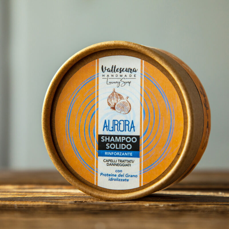 KIT Shampoo solido rinforzante Aurora per capelli sfibrati o danneggiati + Luffa porta solido - immagine 4